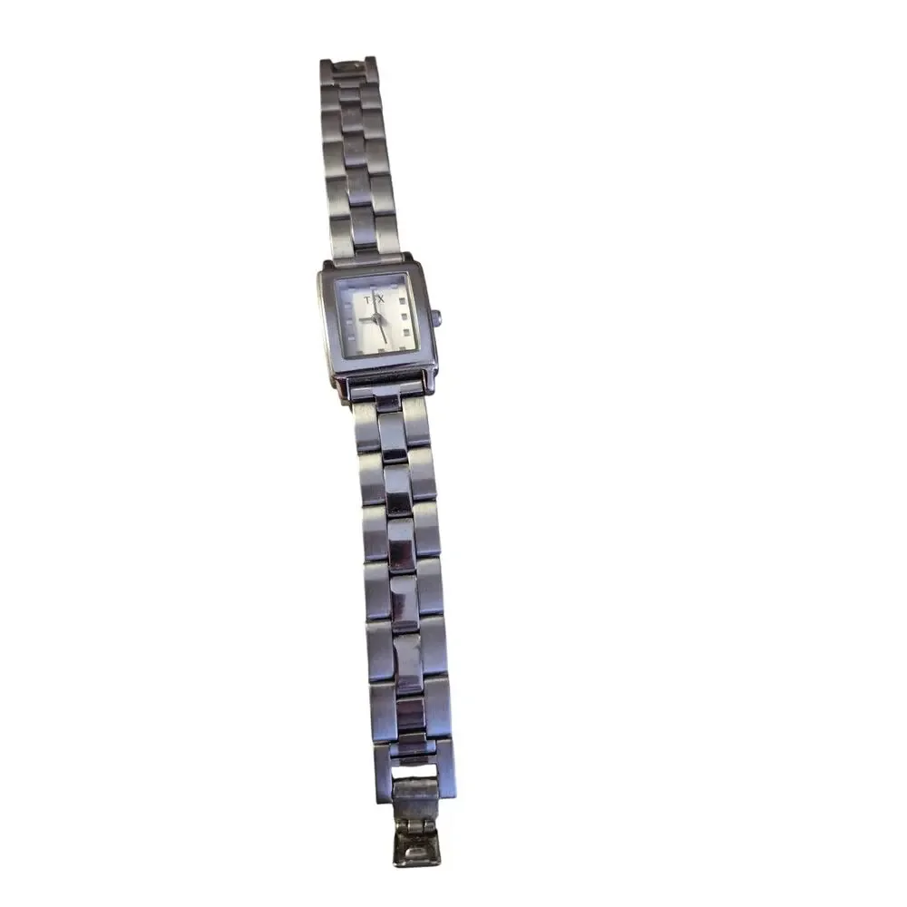 TFX by Bulova‎ Ladies Watch New Battery Tank styled Silver toned Minimalist